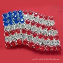 Nuevo diseño de la manera las estrellas y las rayas Broches / pernos de acrílico del Bowknot de la bandera americana para las prendas como